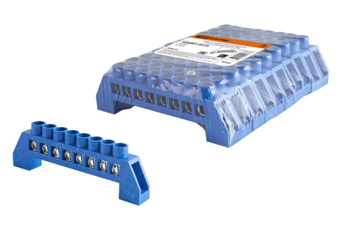 Шина "N" нулевая в изоляторе 6х9мм 8 групп никелированная | SQ0801-0318 TDM