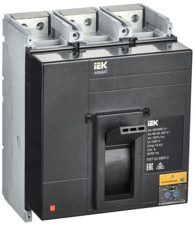 Выключатель автоматический в литом корпусе ARMAT 3P типоразмер N 85кА 1250А расцепитель термомагнитный регулируемый - AR-MCCB-3N-085-1250A-ATUC IEK