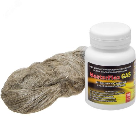 Комплект паста уплотнительная (газ, 70 г) + лён - ИС.130211 MasterProf