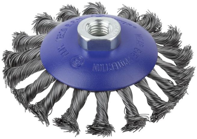 Щетка для УШМ М14 тип "Тарелка" крученая проволока 0.5мм 115мм блист. Profi Cutop 82-906 РОС