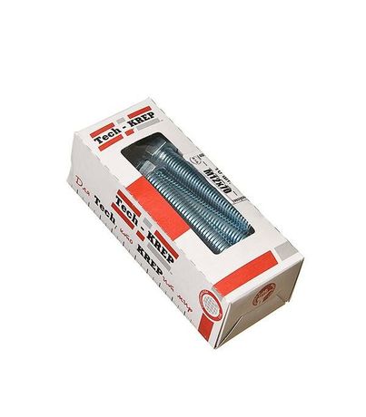 Болт DIN933 8.8 с шестигранной головкой оцинк. М12х70 (10 шт) - коробка ок. Tech-K ( 0,676 кг) | 126530 Tech-KREP