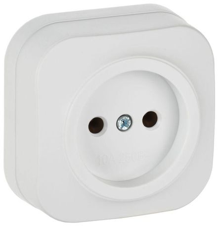 Розетка ОП GLORY РС20-2-ХБм 10А без заземл. защ. шторок бел. матов. IEK ERH10-K01M-10