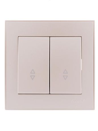 Переключатель проходной 2-кл. СП Rain 10А IP20 жемчуж./бел. метал. LEZARD 703-3030-106