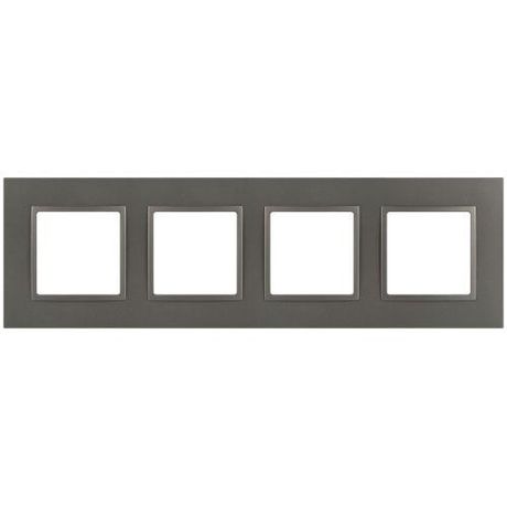 Рамка для розеток и выключателей Elegance 14-5014-16 Classic, на 4 поста, титан | Б0065829 ЭРА