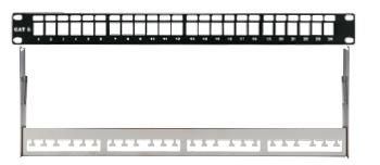 Коммутационная панель 19” наборная, FTP, 1U, 24 порта, черный, | 27F-00-24BL Eurolan