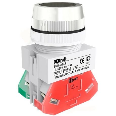 Выключатель кнопочный ABLF ВК-30 d30мм 220В черн. DEKraft 25042DEK APC