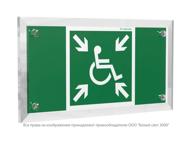 Знак безопасности PT-12228.E65''Пункт (место) сбора МГН (безопасная зона МГН)'' - a20918 BS