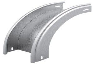 Угол внешний плавный 90 град. к лотку 150х50, толщ. 0,7 мм, Сендзимир цинк, 035505 | УВТП90-150х50-0,7-R200-СЦ Ostec