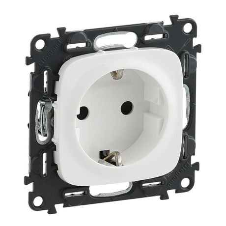 Розетка 1-м СП Valena Allure 16А IP20 250В 2P+E винтов. клеммы с лицев. панелью механизм бел. Leg 753724 Legrand
