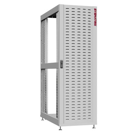 Шкаф серверный 48U 600х1070 передняя дверь: протект IP41. задняя без. боковые панели: цвет: серый RAL7035 - NS 6148.7600 SYSMATRIX