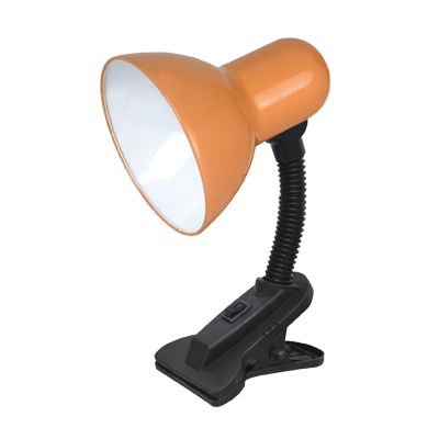 Светильник настольный под лампу СНП-01О на прищепке 40Вт E27 ОРАНЖЕВЫЙ (мягкая упаковка) | 4690612012780 IN HOME