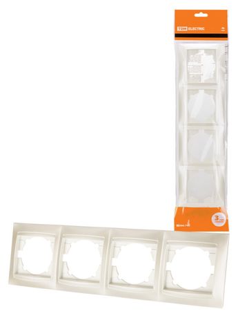 Рамка 4-х постовая горизонтальная перламутр "Лама" | SQ1815-0832 TDM