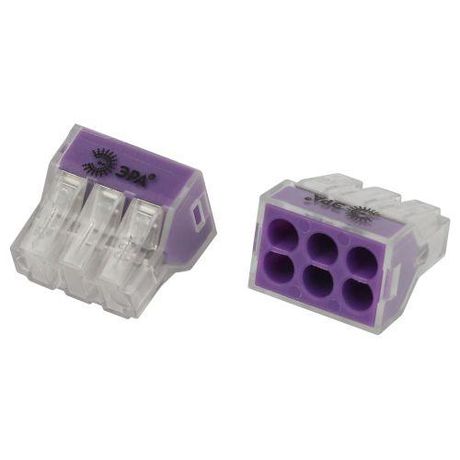 Клемма быстрозажимная 773-606 прозрачная 6-проводная 0.75-4.0 мм2 NO-225-365 (упаковка 30 шт.) - Б0067914 ЭРА