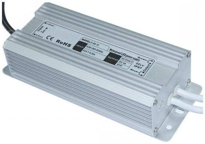 Уличный Блок питания IP67. Входное напряжение 90-264V Выходное 12V Номинальный ток 5A Рабочая температура -30 +60С Вес 065кг. - 00-00110278 Falcon eye FE-F-5/12
