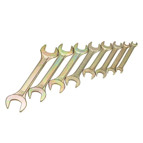 Набор ключей рожковых (6х7-20х22 мм), (упак - 8 шт.), желтый цинк, REXANT 12-5844-2 MEET