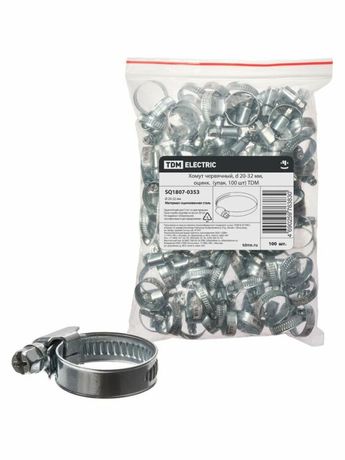 Хомут червячный, d 20-32 мм, оцинк (упак. 100 шт) | SQ1807-0353 TDM