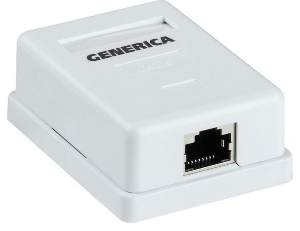 Розетка информационная настенная RJ45 категории 5Е FTP 1 порт GENERICA - CS2-1C5EF-12-G IEK