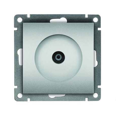 Розетка телевизионная одноместная серия Афина, с/у, тупиковая, 75Ом, ч/д 4-2400Мгц, серебро (еврослот) - A0027-S Союз