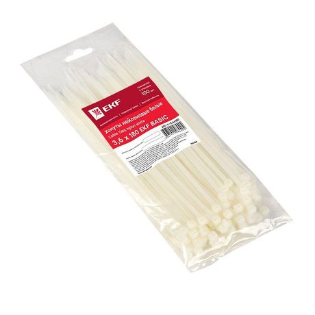 Хомут нейлоновый 3,6х180 (уп./100шт) EKF Simple | plc-c-3.6x180
