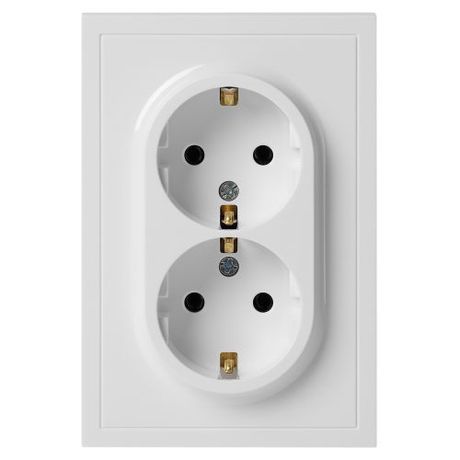 Розетка 2-м с заземл. со шторками СП 16А IP20 250В Galaxy бел. MC Б0070697 MC арт. Б0070697
