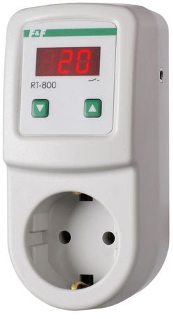 Регулятор температуры RT-800 (от -20 до +130град.C; цифровая индикация; тип корпуса вилка-розетка) F&F EA07.001.017 Евроавтоматика