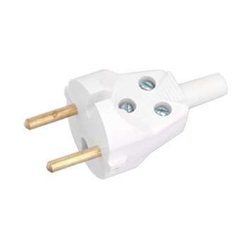 Вилка электрическая плоская с кембриком без заземл. 6А 250В IP20 полистирол Bylectrica В6-215