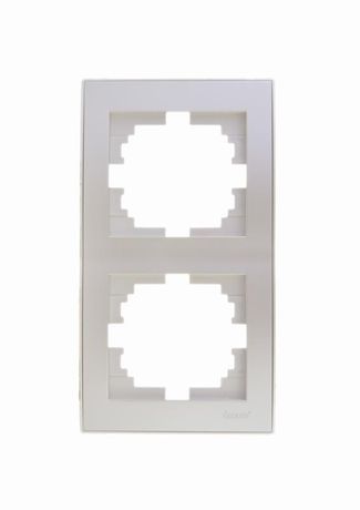 Рамка RAIN 2-ая вертикальная жемчужно-белый перламутр с боковой вставкой - 703-3030-152 LEZARD