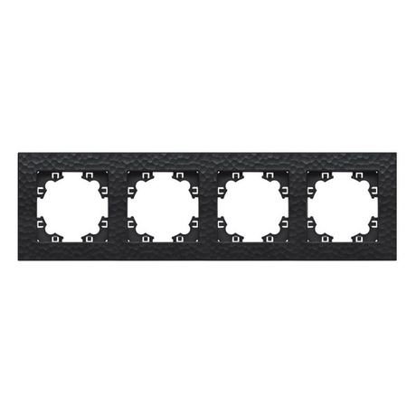 Рамка фактурная 4 поста универсальная UNIVersal Афина графит (еврослот) - A10046-Gr Союз