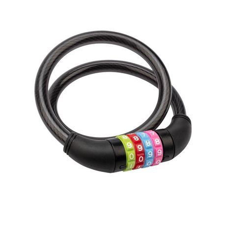 Тросовый кодовый замок взломостойкий для велосипедов и колясок 65 см черный | 79-0266 ЧЕТЫРЕ СЕЗОНА MEET