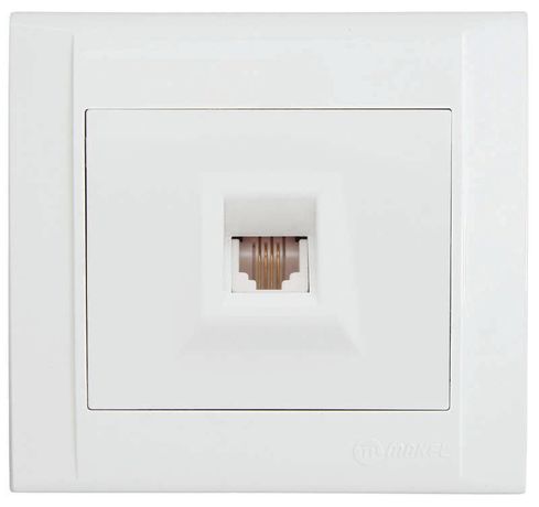 Розетка телефонная 1-м СП Defne TF 16А IP20 евро стандарт бел. Makel 42001014