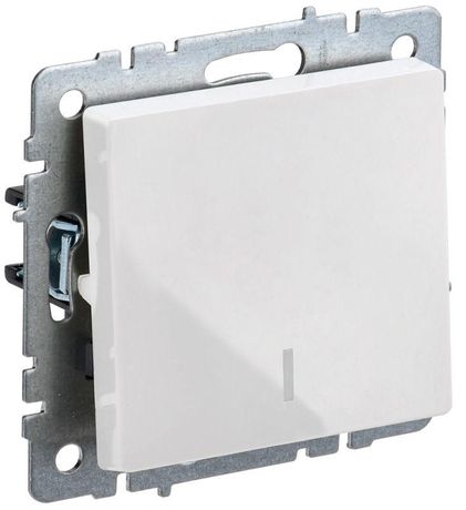 Выключатель проходной 1-кл. СП BRITE ВС10-1-7-БрБ 10А с индик. механизм бел. IEK BR-V12-1-10-K01