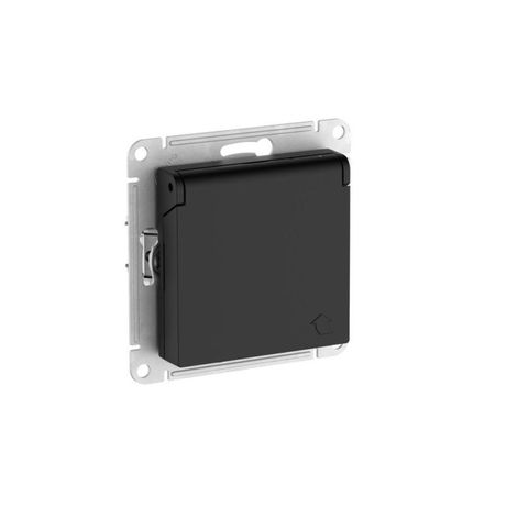 Розетка AtlasDesign 16А IP20 с заземл. защ. шторки крышкой быстрозажим. клем. механизм карбон SE ATN001046S APC