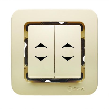 Переключатель перекрестный 2-кл. СП Lillium 10А IP20 без вставки крем. Makel 71226