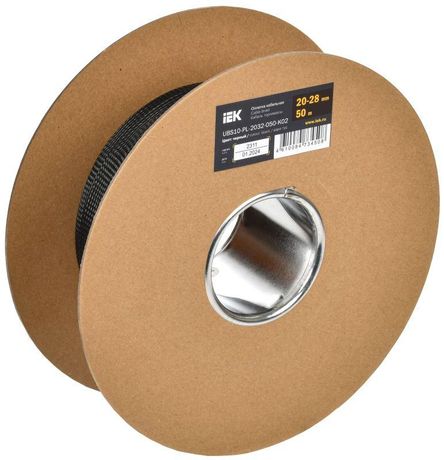 Оплетка кабельная 20-28мм полиэстер 50м черная | UBS10-PL-2032-050-K02 IEK