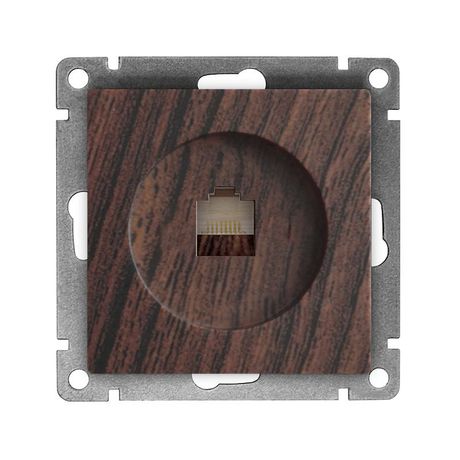 Розетка компьютерная одноместная UNIVersal серия Афина с/у, 1А, RJ45, венге (еврослот), механизм - A0051-V Союз