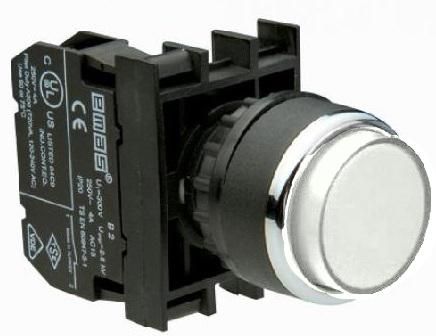 Кнопка выступающая (1НО) бел. EMAS B100HB