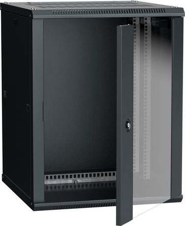 Шкаф настенный 19' LINEA W 15U 600x600мм стеклянная дверь RAL9005 - LWR5-15U66-GF IEK