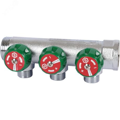 Коллектор регулирующий 3/4', 3 отвода 1/2' плоское уплотнение - SMB-6849-341203 STOUT RG008UJEV9C1F4 STOUT арт. RG008UJEV9C1F4