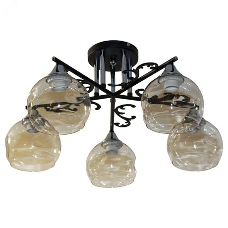 Светильник 11277В-2/5 черн.хром (Плафон 8425) НПБ 01-5х60-148 Е27 ИУ потолочный - 1005404864 Элетех