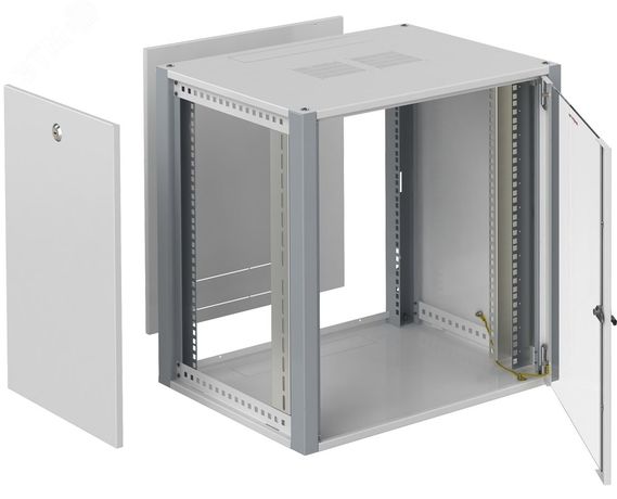Шкаф телекоммуникационный настенный 19' 15U дверь стекло IP20. 600x350x720mm(ШхГхВ) цвет серый(RAL 7035/RAL7000) - WP 6315.710 SYSMATRIX