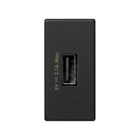 Устройство зарядное USB К45 узкий модуль 5В 2.1А графит Simon K126D-14