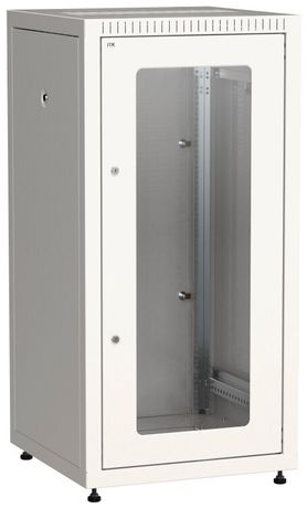Шкаф сетевой LINEA E 18U 600х600мм стекл. передняя дверь задняя металлическая сер. ITK LE35-18U66-GM IEK