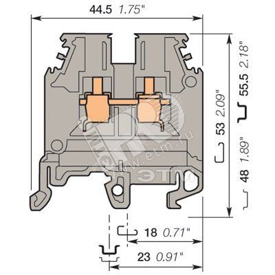 Клемма винтовая M4/6N 4 мм.кв синяя - 1SNA125116R0100 Тайко Электро (ОУЭО)