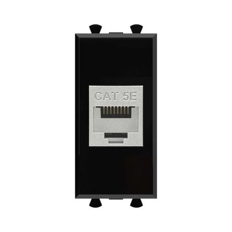 Компьютерная розетка "Черный квадрат" "Avanti" RJ-45 модульная, кат. 5е экранированная 1 мод | 4402761 DKC ДКС