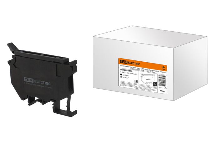 Зажим наборный ЗНН-4мм2 6,3А черный для плавких вставок 5х20 500В (Ph-C UK 5-HESI N) | SQ0803-1110 TDM