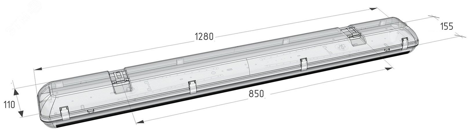 ДБП-52Вт, IP65, 4000К, 6300Лм, прозр.рас-ль, ССО-42/55-Т1 - АТ-ССО-42/55-Т1 Атон