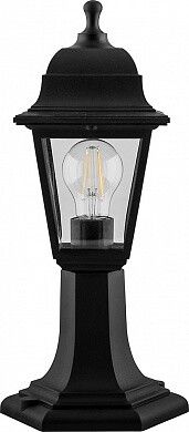 Светильник садово-парковый НТУ 04-60-001 60W 230V E27 400*180мм черный, на постамент, 4-х гранник | 32271 FERON