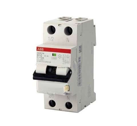 Выключатель автоматический дифференциального тока 2п (1P+N) C 10А 30мА тип AC 4.5кА DS201 L 2мод. ABB 2CSR245040R1104 2CSR245080R1104