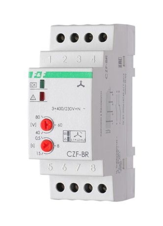 Реле контроля фаз CZF-BR (3х400/230+N 8А 1перекл. IP20 монтаж на DIN-рейке) F&F EA04.001.003 Евроавтоматика