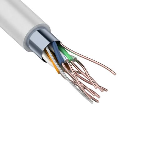 Кабель витая пара F/UTP кат.6 4х2х0.57 23AWG ZH нг(А)-HF solid CU сер. (305м) Rexant 01-0167 MEET